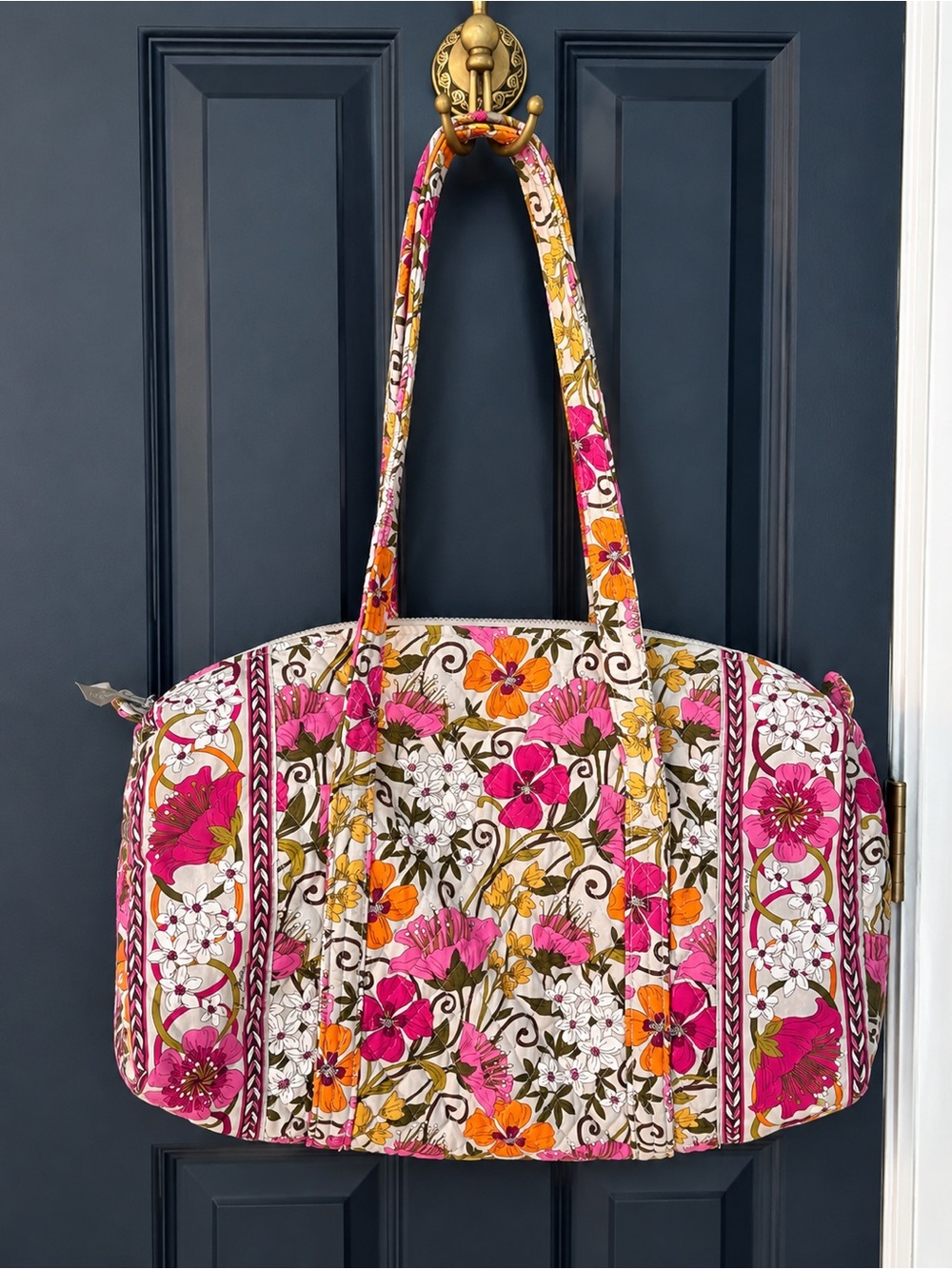 Vera Bradley Floral Quilted Travel Tote - Pink & Orange